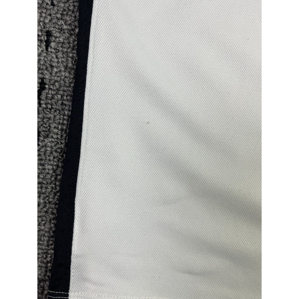 Reebok Play‎ Dry Large White Black Polo Zip-Up - Picture 11 of 11